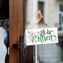 He Is Risen Sign, Easter Wood Sign, Decorative Wood Hanging Wood Plaque, Inspirational Christian Decor, Religion Artwork, Easter Wall Decor Art, Spring Wall Decor, Easter Home Decor Sign