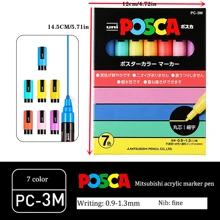 UNI NEW PACKAGE Paint Marker Pen Set And Single PC-1M 3M 5M Water Based Colors Permanent Acrylic Pen Graffiti Art School Supplies