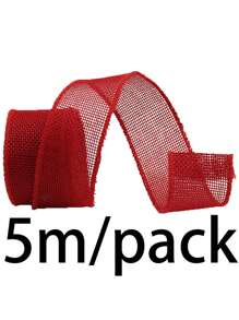 (5 Meters/Roll) Colored Burlap Wire Edge Shaping Ribbon DIY Gift Packaging Butterfly Wedding Decoration Strap Handmade Materials And Accessories Valentine Day