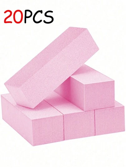 20 st. nagelbuffertblock, medium/fin kornstorlek 100/180 efterbehandlingsbuffertar för akrylnaglar, gellacknaglar, 3-vägs professionella pedikyr- och manikyrbuffertkit