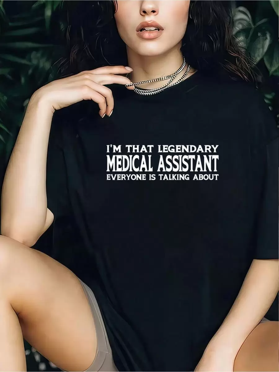 Medical Assistant Job Title Employee Funny Medical Assistant T-Shirt - Black - View 1