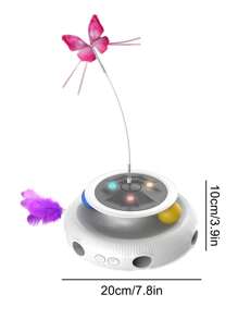 New Pet Smart Electric Automatic Cat Toys, Interactive 360° Rotating Scratch Pole Toy, Enhance Physical Exercise For Cats - White - View 3