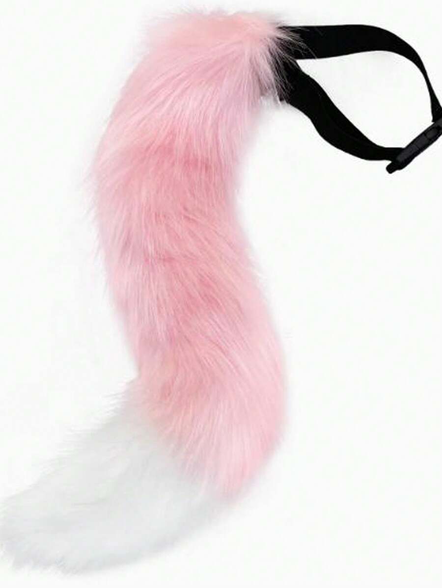 21 Colors Valentine's Day Women's Tail Costume, Handmade Cute Cat Tail Plush Animal Ear Headband, Anime Cosplay Costume Props Gift, Party And Stage Accessories, Handmade Cute Cat/Fox Tail Plush Anime Cosplay Accessory Set, Including Headband, Party/Stage Decoration Gift - A - View 1