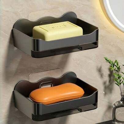1/2 hộp đựng xà phòng treo tường 13,3 cm x 8,3 cm màu xám, làm bằng nhựa, lắp đặt không cần dụng cụ. Thiết kế tối giản và thanh lịch, phù hợp cho phòng tắm, nhà vệ sinh và nhà bếp. Sản phẩm được trang bị khay và lỗ thoát nước. Trang trí phòng tắm tại nhà, trang trí mùa thu, trở lại trường học