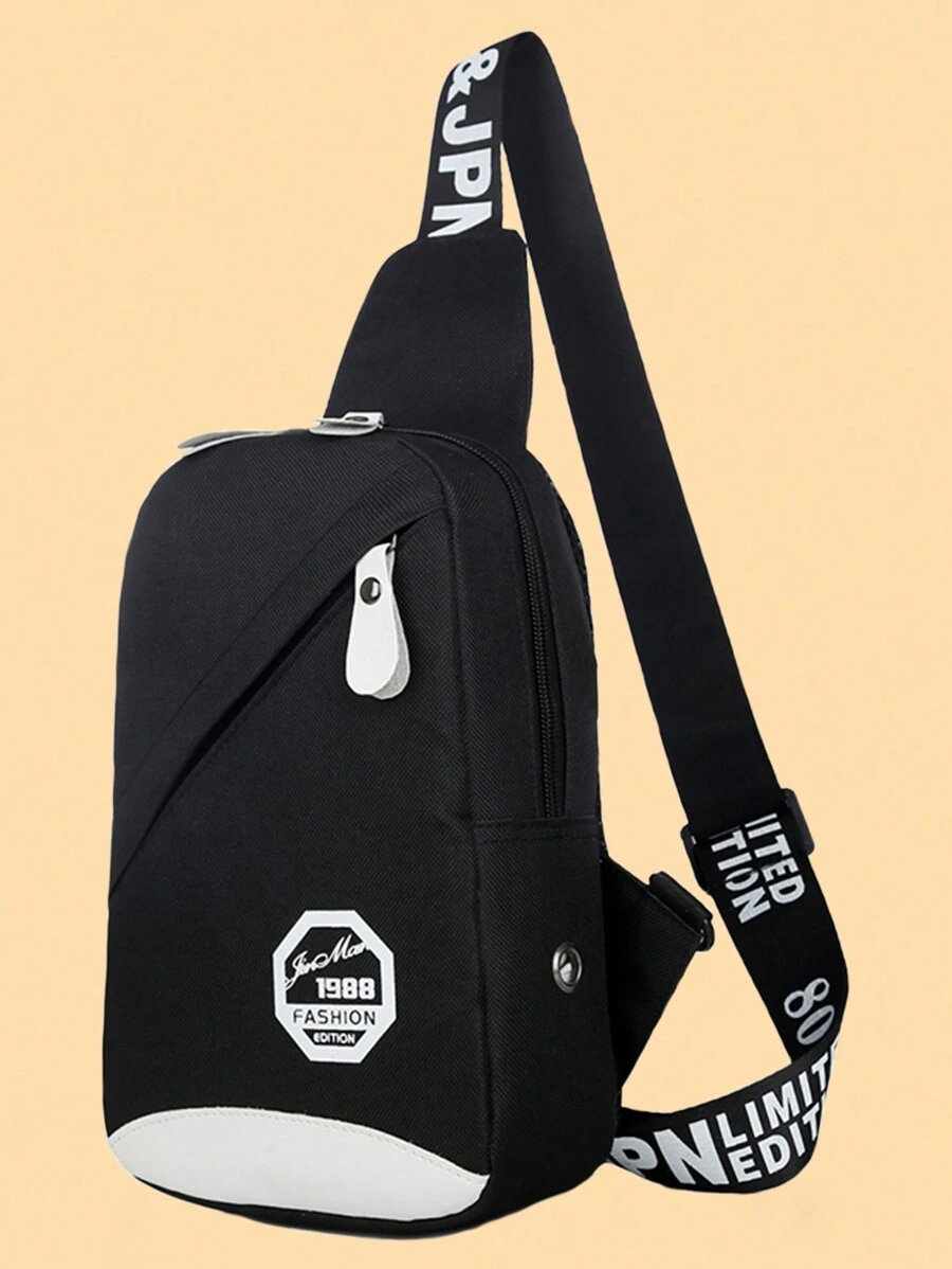 [Valentine's Day] New Fashion Men's Crossbody Bag Casual Multi-Functional Men's Shoulder Bag Fashionable Men Sling Bag - Black - View 1