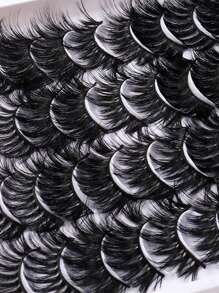 LIMEIKAI 20 Pairs Fluffy Messy Faux Lashes Natural Volume Thick Curly Makeup False Eyelash Extension For Daily Party Use - Fluffy Lashes - View 8