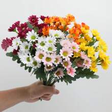 1/3/6pcs Romantic Premium Artificial Daisy Flowers Centerpieces Plastic Flowers Silk Bouquet For Wedding Room Home Hotel Party Event New Years Gifts Handheld Flower Arrangement For Valentine's Day Wedding/Home/Bedroom/Living Room/Table Decoration/Bride's Bouquet/Outdoor Garden Birthday Graduation,Fall Decor,Autumn - Multicolor - View 2