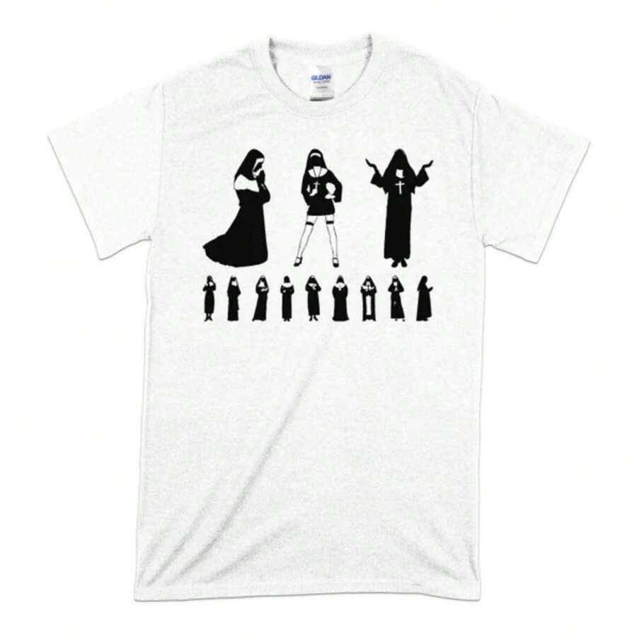 Funny Nun Outfit Unholy Nun Shirt Nun Shirt Nun Unisex T-Shirt - trắng - Xem 1