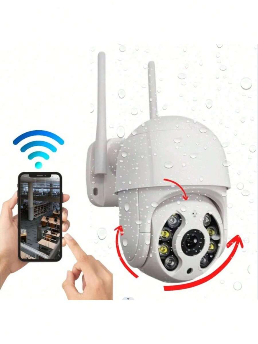 Câmera de Segurança Wi-Fi Externa à Prova D'Água Full HD 360° Speed Dome – Monitoramento Completo, Resistente e Inteligente para Ambientes Externos - 1 unidade - Visão 1