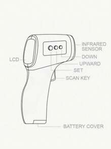 1pc Non-Contact Forehead Temperature Gun Thermometer High-Precision Electronic Thermometer Digital Temperature Gun Second Measurement- This Tool Does Not Include Batteries - Multicolor - View 5