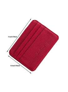 Ultra-Thin PU Credit Card Holder With Front Pocket, Minimalist & Compact, Women's Mini Wallet Card Case - Multicolor - View 7