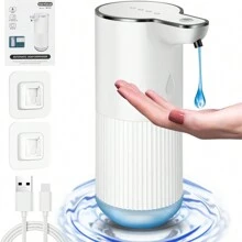 Nuevo dispensador de jabón líquido automático con sensor, lavado de manos líquido transfronterizo, dispensador de jabón de manos con espuma eléctrico montado en la pared, Serie P11, diseño de botella de onda elegante, tiempo de dispensación de espuma/líquido ajustable de 0.3/0.8/1.5/2.0 segundos, detección rápida de 0.25 segundos. - Serie P11 - Ver 21