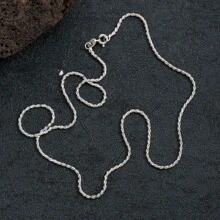 Bahian Cord Braided Chain Silver Necklace 925 Silver BATH - 銀色 - 查看 6
