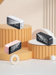 Reloj despertador digital de mesa con espejo LED, altavoz Bluetooth inalámbrico, amplificador de sonido estéreo para teléfono, decoración de habitación