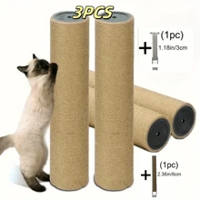 3 Cat Scratch Post Cat Tree Replacement And Cylindrical Cat Tree Replacement DIY Cat Tower Cat Hammock (Comes With Screws) - Brown - View 1