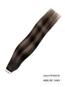 50g 20pcs Tape-In Human Hair Extensions, Ombre Black To Chestnut Brown #TP1B/6/1B, Remy Human Hair, Straight, Scalp Braiding - S1B/6/1B - View 3