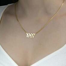 Collar con números góticos - Collar con fecha personalizada - Collar con año de nacimiento - Collar personalizado • Collar con año personalizado • Gótico personalizado - Multicolor - Ver 9