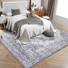 Maschinenwaschbarer Teppich, Boho-Fußmatten, Vintage-Blumenteppiche, Rutschfester Teppich, Eingangsteppich, waschbarer Akzentteppich, Schlafzimmer, Wohnzimmer, Bad, Waschküche, Teppichdekor