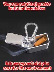 Customized Personalized Pull-Up Ashtray, Key Chain Cigarette Extinguisher, Compact & Portable, Mini Metal Ashtray Box, Suitable For Outdoor Traveling