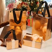 24pcs Reusable Colorful Gift Bags With Handles, Suitable For Birthday, Party, Shopping And Events (Assorted Colors)