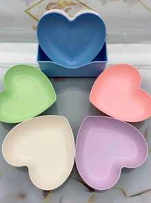 1/5/10 Piezas Set de Platos, Adecuado para el Día de San Valentín, Platos con Forma de Corazón, Platos para Aperitivos, Platos para el Desayuno, Utensilios de Cocina, Accesorios de Vajilla