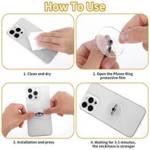 1PC 360° Rotating Crystal Rhinestone Phone Ring Holder Universal Transparent Finger Ring Stand Compatible With All Mobile Phones - Multicolor - View 9