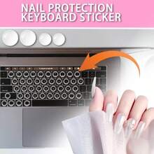 50/100 Pieces DIY Keyboard Keycaps, Nail Type Keyboard Stickers, Transparent Raised Laptop Keyboard Stickers, Nail Art Protection Tool For Women With Long Nails - Multicolor - View 5