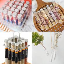 6/10/11 Large Plastic Test Tubes, 110 Ml 151 X 33 Mm, With Screw Cap, Transparent Flat Large Tube, With Lid, Good Seal, Suitable For Food Dispensing Bottles, Bath Salts Travel Dispensing Bottles, Candy Storage, Sensory Bottles, Party Gifts, Science Experiments - Multicolor - View 2