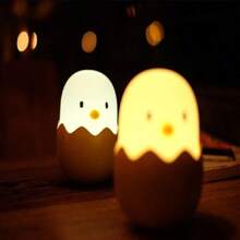 Lámpara de noche de silicona con diseño creativo de huevo de gallina LED, lámpara de noche de silicona para colocar al lado