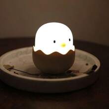 Lámpara de noche de silicona con diseño creativo de huevo de gallina LED, lámpara de noche de silicona para colocar al lado