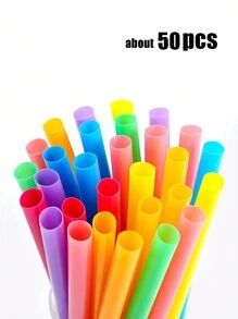 50pcs/100pcs Colorful Plastic Straws, Multi-Color Drinking Straws, Long Coffee Straws, Cocktail Party Straws, Water Bottle Straws, Beverage Mixing Straws, Suitable For Home, Kitchen, Party, DIY - Multicolor - View 10