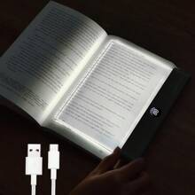 1 pieza Luz plana LED transparente para lectura, lámpara de lectura LED con visión nocturna plana, lámpara de lectura inteligente LED, 3.7V/1200mAh recargable con 3 temperaturas de color, función de temporizador de 0-99, lámpara de noche para estudiantes, luz de lectura con cuidado ocular, luz de mesita de noche, luz nocturna, regalo perfecto para estudiantes, amigos y familiares, ideal para lectura nocturna inalámbrica y portátil