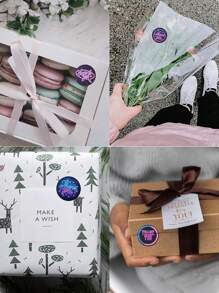 500pcs/Roll Colorful Floral Thank You Stickers Sealing Labels Rolls, Packaging Decoration Craft Supplies