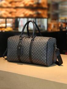 1 件男女通用时尚 PU 皮革旅行包，大容量手提行李包，适合短途旅行/健身房，送给男朋友或父亲的礼物，返校旅行健身包，露营巡航必备品，徒步旅行返校夏季手提箱过夜包行李袋周末包行李袋行李袋随身携带包大学包行李袋周末包医院包假日冬季 - 黑色 - 查看 3