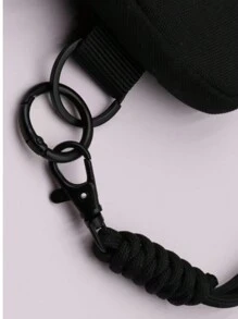 1pc Outdoor Multi-Functional Earphone, Key & Card Holder, Coin Pouch, Card Wallet, Casual Style - Black - View 6