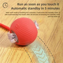Đồ chơi điện xoay cho mèo, Quả bóng lăn thông minh có thể sạc lại bằng USB, Đồ chơi điện tử tự động tương tác cho mèo, Giảm căng thẳng - Nhiều màu - Xem 6