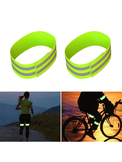 1pc High Visibility Reflective Bands For Wrist Arm Ankle Leg Adjustable Elastic Reflective Gear For Night Walking Cycling Running Jogging
