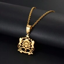 1 pieza Collar con colgante con mapa y nombre de ciudades de Marruecos en color dorado, joyería para mujeres y hombres
