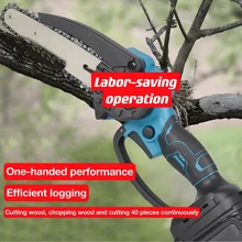 SUBY 1 Set Of SUBY 6-Inch Cordless Mini Chainsaws With 2 Batteries And 2 Chains For Tree Trimming, Home Improvement And Wood Cutting Tools