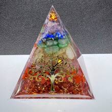 1pc Natural Crystal Red Jasper Chip Sphere Ball Tree Of Life Resin Orgone Pyramid Orgonite Powerful Crystals For Chakra Balancing Reiki And Meditation Attracts Lucks Restoration Gift - Multicolor - View 8