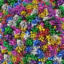 50pcs Mini Gift Bow, 1" Inch Metallic Star Bow Small Tiny Stick On Bows For Present Holiday Birthday Party Decoration Wrapping, Mother's Day And Graduation Gifts, Random Color