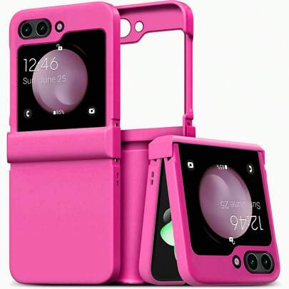 keshengtai 1pc Candy Color Hinge Full Coverage Phone Case Compatible With Samsung Galaxy Z Flip7 7FE 6 5 4 3 5G Waterproof Shockproof Anti-Fall Scratch Resistant