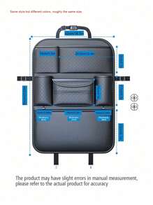 1pc Car Seat Back Storage Organizer Bag, With Tissue Box Holder