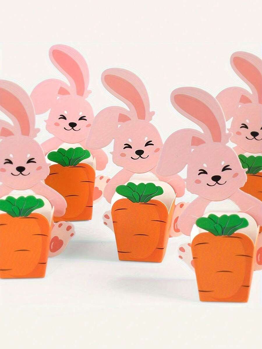 10/20/30 piezas Cajas de regalo con diseño lindo de conejo de dibujos animados, ideales para regalos de cumpleaños, decoración, envoltorios de dulces, fiestas de boda, fiestas, fiestas de cumpleaños, pascua, día de San Valentín