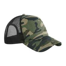 Beechfield Camo Snapback Trucker Cap (Jungle) - Army Green - View 1