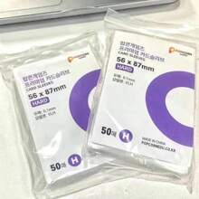 50 件韩式透明无酸 Cpp 保护套，适用于 3 英寸交易卡和全息膜相册活页夹，学校用品，返校 - 紫色 - 查看 2