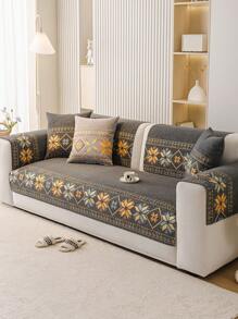 1pcChenille Sofa Cushion Is All-Weather Anti-Skid - Dark Grey - View 9