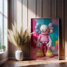 1PC KAWS Lấy Cảm Hứng Từ Áp Phích Nghệ Thuật Treo Tường Màu Hồng, Áp Phích Kaws, Nghệ Thuật Treo Tường Kaws, Vải Canvas Kaws, Nghệ Thuật Của Người Hâm Mộ Kaws, Quà Tặng Kaws, Vải Canvas Nghệ Thuật Treo Tường Thời Trang KHÔNG CÓ KHUNG - Nhiều màu - Xem 2