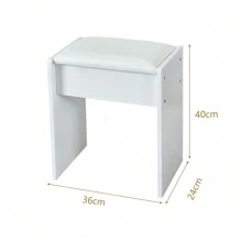 Modern Dressing Table W/ LED Lights Mirror Vanity Make Up Stool Set For Bedroom - White - View 9