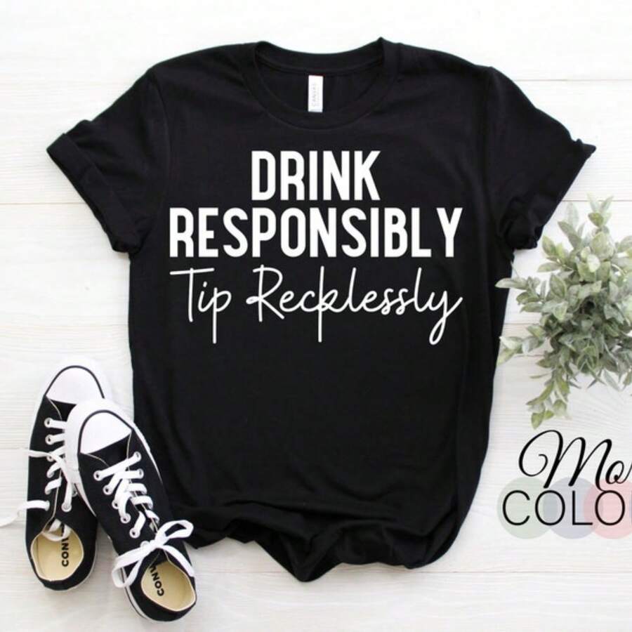 Bartender T-Shirt, Bartender Gifts, For Bartending School, Drinking Bar Shirts, Alcohol Tee, Funny Bartender Tank Top, Birthday Present, - 黑色 - 查看 1